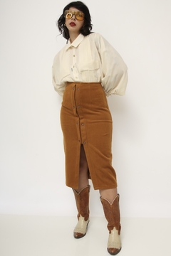 Saia 100% lã caramelo vintage - loja online