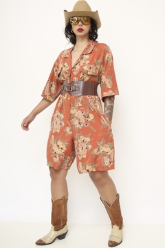 Macaquinho de viscose vintage flores - comprar online
