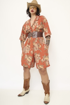 Macaquinho de viscose vintage flores - comprar online
