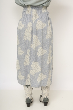 Saia viscose midi verde estampada - comprar online