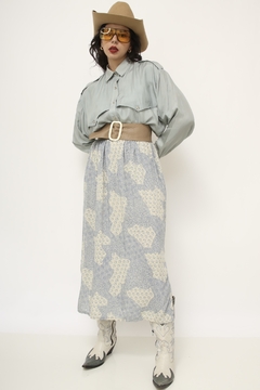Camisa 100% seda verde vintage - loja online