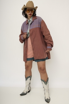 Camisa cowboy roxa bordo zoomp