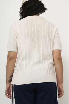 Tricot vintage tranças pulover rose - Capichó Brechó