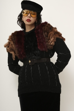 Tricot preto recorte coelho color vintage - comprar online