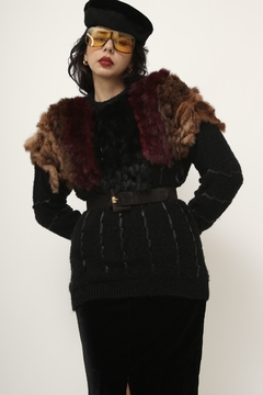 Tricot preto recorte coelho color vintage na internet