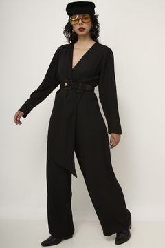Macacão preto pantalona chic - loja online