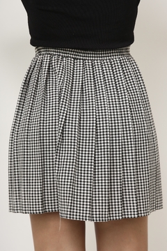 Saia xadrez vintage pregas curta - comprar online