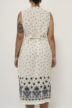 vestido estampado vintage barra flor - loja online