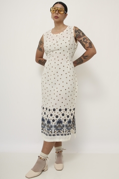 vestido estampado vintage barra flor na internet