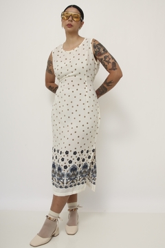vestido estampado vintage barra flor