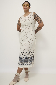 vestido estampado vintage barra flor na internet