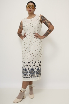 vestido estampado vintage barra flor - comprar online