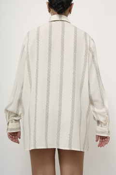 Camisa vintage tranças manga bufante