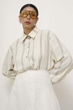 Camisa vintage tranças manga bufante - loja online
