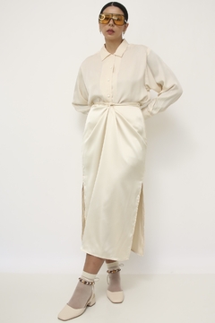 Camisa 100% seda off white classica - comprar online