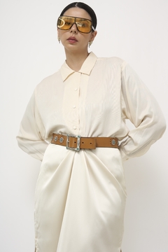 Cinto couro caramelo fivela western vintage - loja online