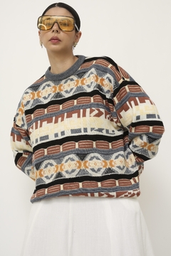 Pulover vintage estampa color