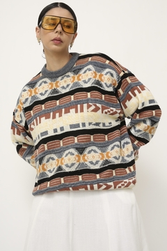 Pulover vintage estampa color - comprar online
