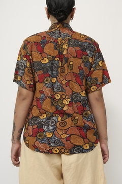 Camisa estampa laranja telha vintage - comprar online