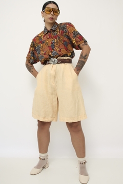 Camisa estampa laranja telha vintage - Capichó Brechó