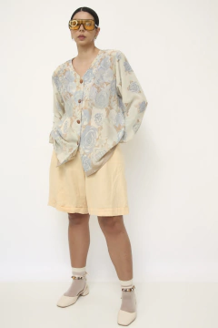 Blazer levinho estampa flores azul