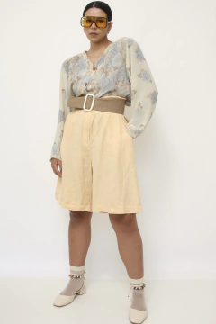 Blazer levinho estampa flores azul - comprar online