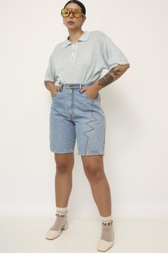 Bermuda jeans recorte western vintage na internet