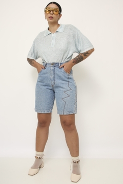 Bermuda jeans recorte western vintage na internet
