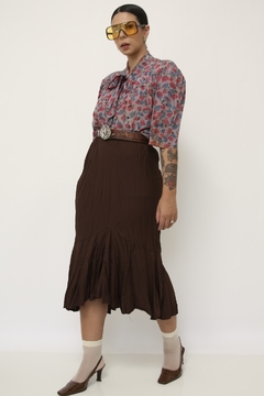 Camisa cinza estampa flores rosa - loja online