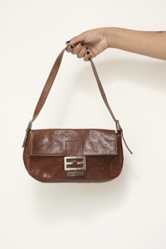 Bolsa couro marrom italiana