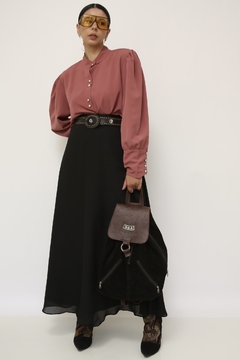 Mochila 100% couro camurça vintage - Capichó Brechó