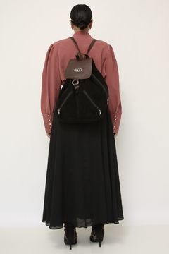 Mochila 100% couro camurça vintage - loja online
