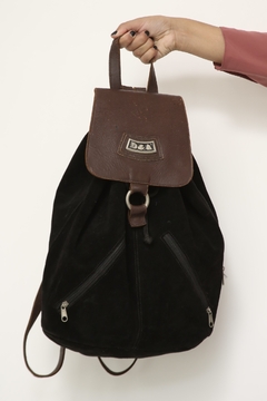 Mochila 100% couro camurça vintage
