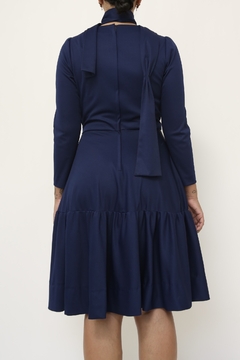 Imagem do Vestido azul MARIE CLAIRE cinto flor