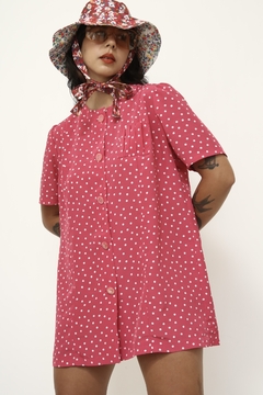 Vestido poa rosa Portugal vintage - loja online