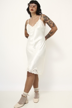 Camisola renda chic perola vintage - Capichó Brechó