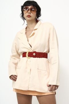 Blazer salmão linho ombreira - comprar online