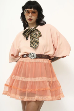 Blusa laranja viscose vintage na internet