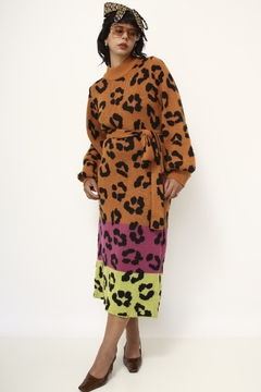 Vestido tricot onça Farm - loja online