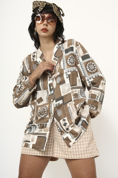 Blazer levimho marrom vintage estampa