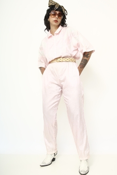 Conjunto rosa jaqueta + calça vintage