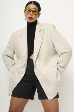 Blazer Poliester e linho classico vintage - Capichó Brechó