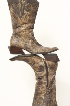 Bota cobra salto madeira quadrado western 36 - comprar online