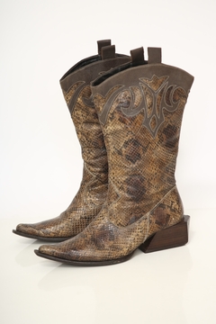 Bota cobra salto madeira quadrado western 36