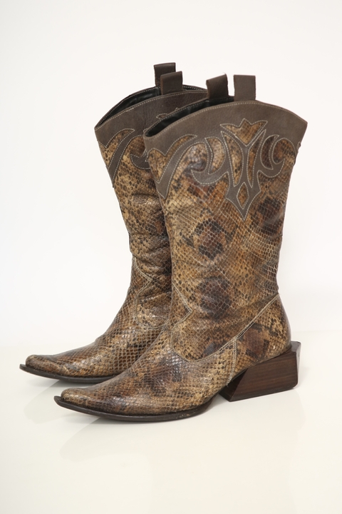 Bota cobra salto madeira quadrado western 36