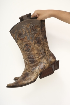 Bota cobra salto madeira quadrado western 36 - loja online