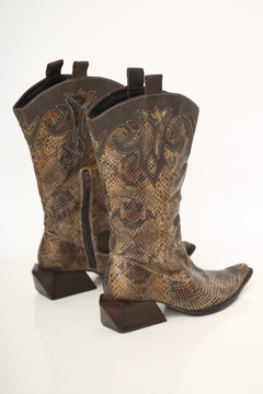 Bota cobra salto madeira quadrado western 36 - comprar online