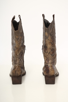 Bota cobra salto madeira quadrado western 36