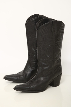 Bota preta 100% couro SHOSTOKE 37