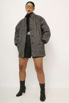 Jaqueta 100% lã com gola cinza vintage - loja online
